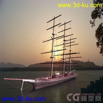 3D打印模型帆船_夕阳的图片
