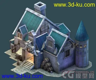 3D打印模型欧美风格古建筑的图片