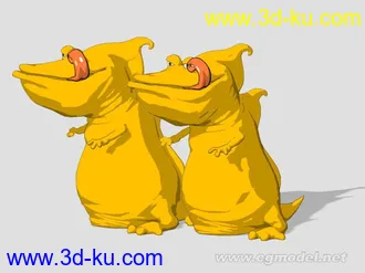 3D打印模型早期做的绿色卡通怪物的图片