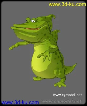 3D打印模型早期做的绿色卡通怪物的图片