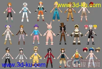 3D打印模型飞飞男时装合集 + 面部饰品的图片