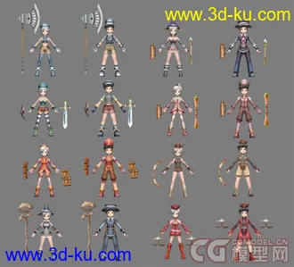 3D打印模型飞飞各职业装备的图片