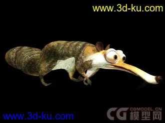 3D打印模型冰河世纪的松鼠和卡通鼠（骨骼+动作+贴图）的图片