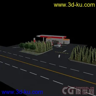 中国石化加油站模型下载的图片