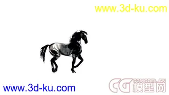 3D打印模型水墨马带材质动画的图片