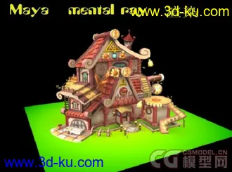 卡通屋子模型的图片