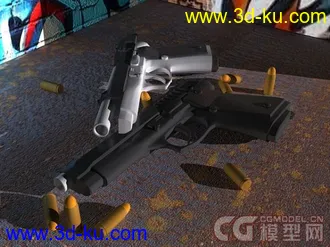m92f手枪，MAX文件哦，模型蛮精致滴的图片