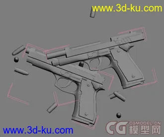m92f手枪，MAX文件哦，模型蛮精致滴的图片