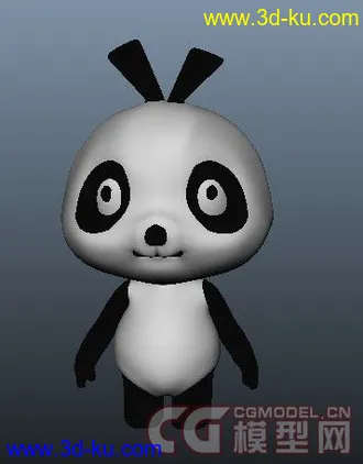3D打印模型一只卡通熊猫的图片