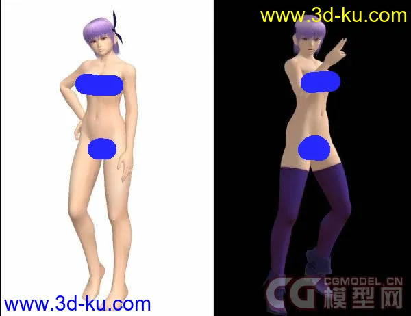 DOA Ayane nude model :3 紫发美女模型的图片1