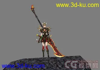 3D打印模型青龙女战士，的图片