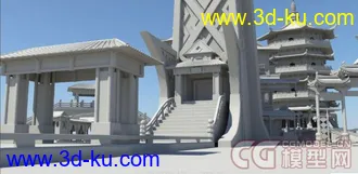 3D打印模型古典建筑小镇?山庄？的图片