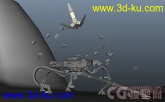 maya机器人模型带绑定带动画带灯光大场景的图片