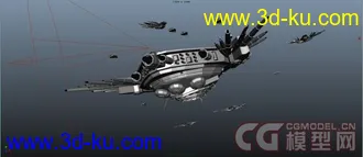3D打印模型maya 超级高精度太空战舰 带动画 带灯光的图片