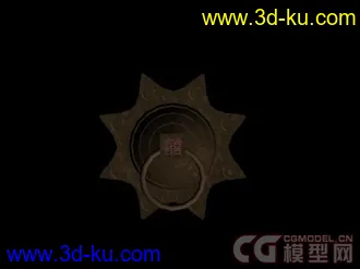 3D打印模型新手简单的古代门锁扣的图片