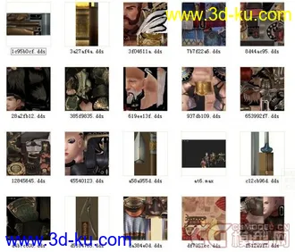 角色模型 历史人物四个！带全套贴图dds格式 8.0版本3ds max文件的图片