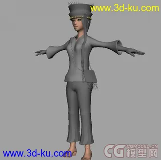 3D打印模型少数民族少女的图片