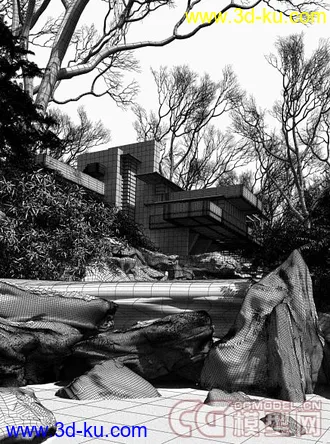 3D打印模型流水别墅，赖特，的图片