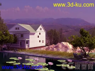 3D打印模型山村别墅_黄昏的图片