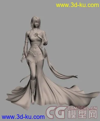 3D打印模型着装华丽的女人的图片