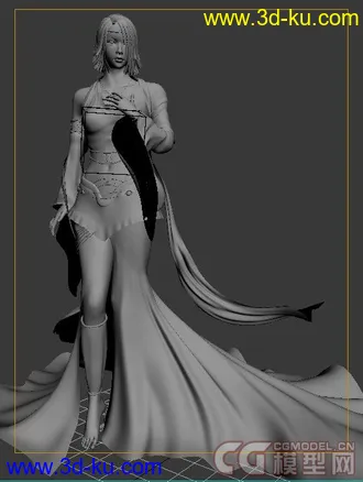 3D打印模型着装华丽的女人的图片