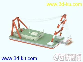 3D打印模型浮吊吊车max有材质下载的图片