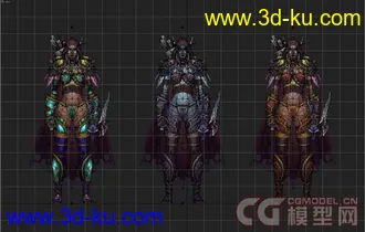 3ds max 西尔瓦娜斯 精致模型 带全套贴图 9.0版本文件【精】的图片