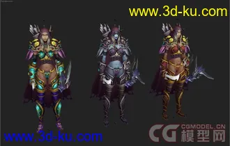 3ds max 西尔瓦娜斯 精致模型 带全套贴图 9.0版本文件【精】的图片