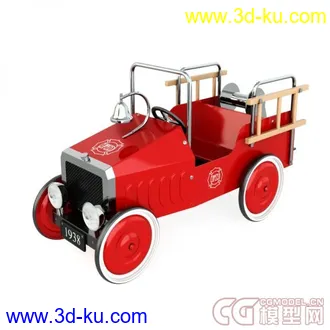 3D打印模型Old Fire truck Toy老式玩具车的图片