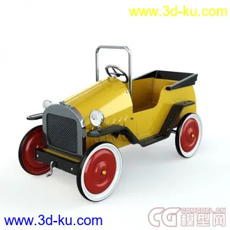 3D打印模型Old Toy Yellow Car玩具车的图片