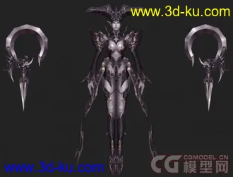 3D打印模型一个游戏的角色  女性角色 带双武器！【精】的图片
