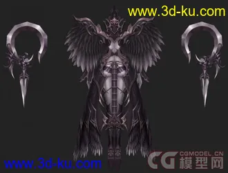 3D打印模型一个游戏的角色  女性角色 带双武器！【精】的图片