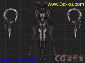 3D打印模型一个游戏的角色  女性角色 带双武器！【精】的图片