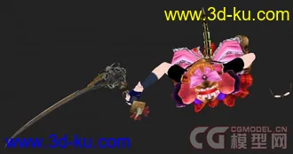 日本风格镰刀少女模型 全套贴图 带3ds和OBJ文件【精】的图片