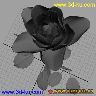 3D打印模型学习建模中的作品（玫瑰花）的图片