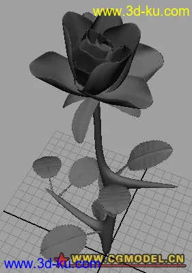 学习建模中的作品（玫瑰花）模型的图片3