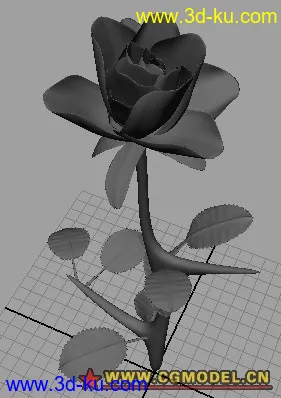 3D打印模型学习建模中的作品（玫瑰花）的图片