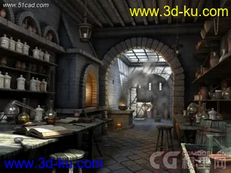 卡通实验室模型。欢迎下载，大学时期作品的图片