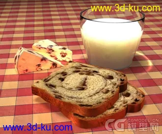 3D打印模型牛奶早餐的图片