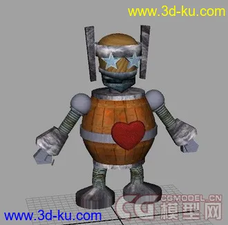 3D打印模型卡通木头机器人的图片