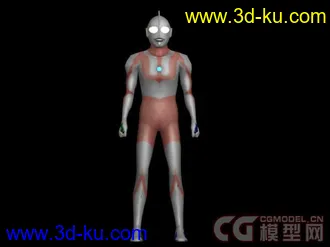 3D打印模型超人奥特曼+骨骼+绑定的图片
