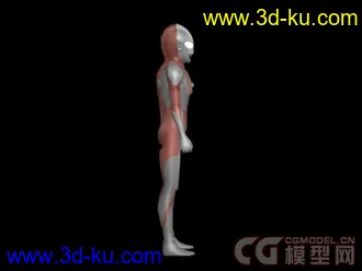 3D打印模型超人奥特曼+骨骼+绑定的图片