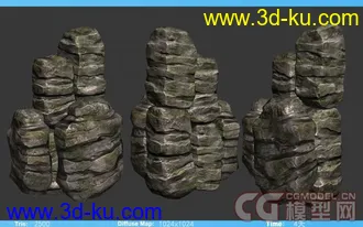 3D打印模型游戏场景用的石头的图片