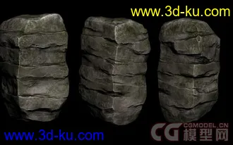 3D打印模型游戏场景用的石头的图片