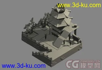 无材质场景模型    附obj的图片