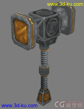 3D打印模型课堂作业，冷武器，锤子的图片