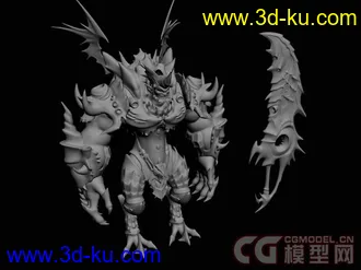 自己用3DMAX做的怪兽模型  喜欢的可以看下^_^~的图片