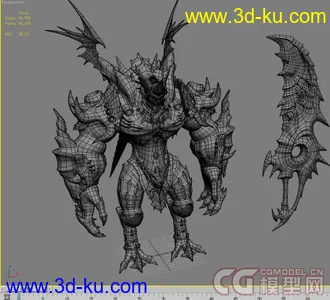 自己用3DMAX做的怪兽模型  喜欢的可以看下^_^~的图片