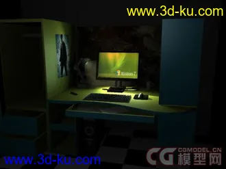 3D打印模型室内（宿舍）的图片