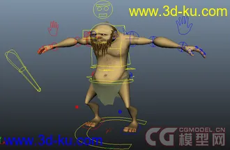 3D打印模型土著人——野人、带绑定的图片